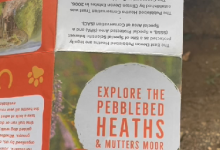 A screenshot from our walks video showing the front cover of the Pebblebed Heaths map